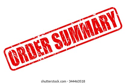 ORDER SUMMARY red stamp text on white