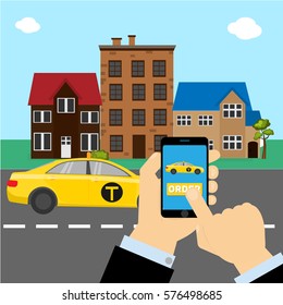 Order taxi on phone screen