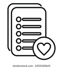 Order template icon outline vector. Favorite wish list. Person sheet addiction