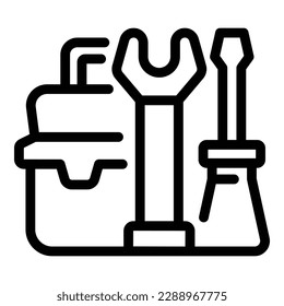 Order tool box icon outline vector. Open kit. Case workshop