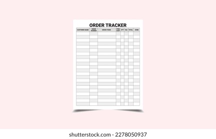 Order Tracker kdp interior Order Tracker