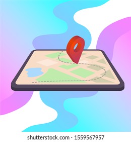 Order Tracking App for Tablet or Smartphone. Vector illustration