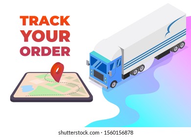 Order Tracking App for Tablet or Smartphone. Vector illustration