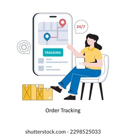 Order Tracking flat style design vector illustration. stock illustration