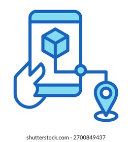 Icono de seguimiento de pedidos Ilustración vectorial de estilo de color azul