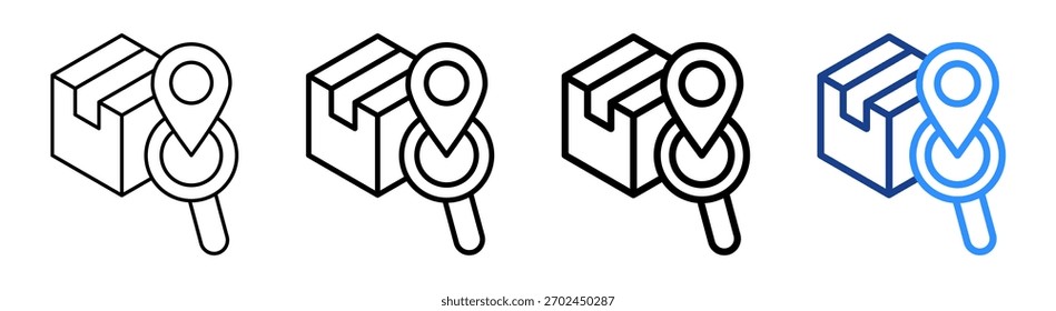 Conjunto de Colección de contorno diferente de ícono de seguimiento de pedidos