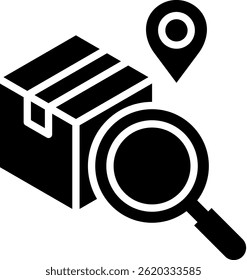 Ilustración vectorial de glifo de icono de seguimiento de pedido