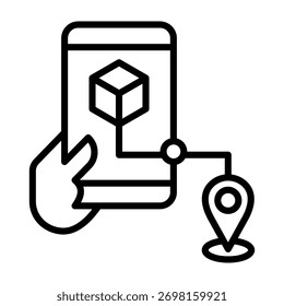 Ilustración vectorial de estilo de línea de icono de seguimiento de pedido
