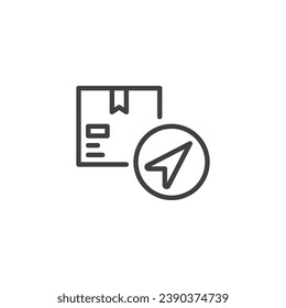 Order tracking line icon. linear style sign for mobile concept and web design. Delivery and Logistics trucking outline vector icon. Symbol, logo illustration. Vector graphics