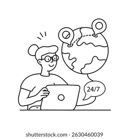 Order Tracking vector outline illustrations. EPS 10 file
