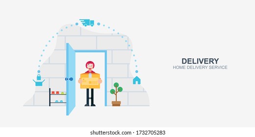Orden de transporte, Carácter Forwarder, Ilustración vectorial de diseño plano.