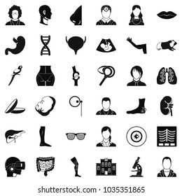 Order of treatment icons set. Simple set of 36 order of treatment vector icons for web isolated on white background