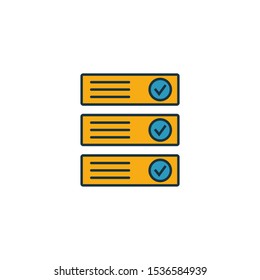 Ordered Records icon set. Four elements in diferent styles from crypto currency icons collection. Creative ordered records icons filled, outline, colored and flat symbols.