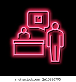 ordering box neon light sign vector. ordering box illustration