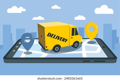 Ordering and delivery via mobile applications. Ordering and transporting products via express delivery. 