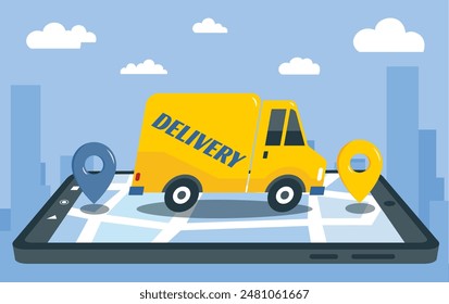 Ordering and delivery via mobile applications. Ordering and transporting products via express delivery. 