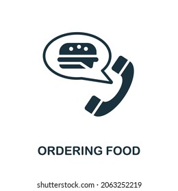 Ordering Food icon. Monochrome sign from home rest collection. Creative Ordering Food icon illustration for web design, infographics and more