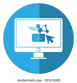 ordering food online computer shadow