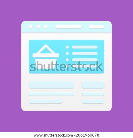 Ordering food and things on minimalistic website 3d icon. Volumetric product with descriptions and grocery prices. Digital retail marketplace in marketing application. Realistic isolated vector