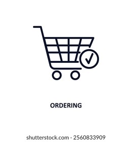 ordering outline icon.  Thin line icon from fast food collection. Editable vector isolated on white background