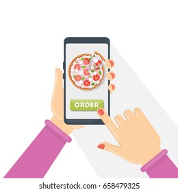 Ordering pizza through phone.