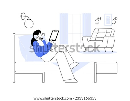 Ordering room service abstract concept vector illustration. Woman orders room service using phone, talking with hotel staff, business travel, accommodation facility abstract metaphor.