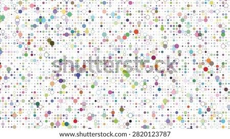 An orderly yet dynamic pattern composed of countless small and large circles and dots, displaying a calming and diverse palette of colors for various applications.