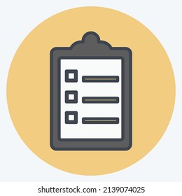 Orders List Icon in trendy color mate style isolated on soft blue background