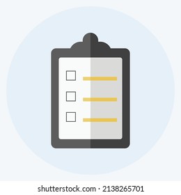 Orders List Icon auf trendigem, flachem Hintergrund einzeln auf weichblauem Hintergrund