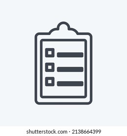 Orders List Icon in trendy line style isolated on soft blue background