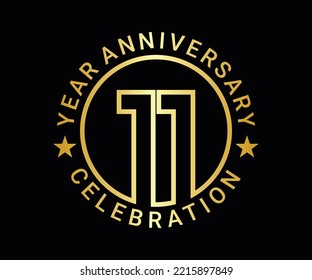 The ordinal number anniversary set is set in gold on a black background for a festive moment