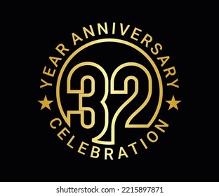 The ordinal number anniversary set is set in gold on a black background for a festive moment