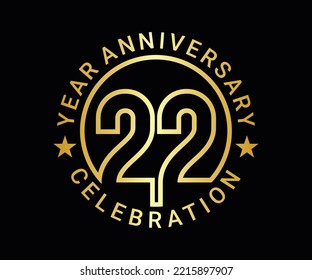 The ordinal number anniversary set is set in gold on a black background for a festive moment