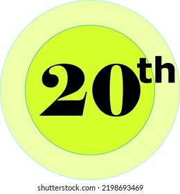 Ordinal numbers counting vector art illustration with light green circle and black fantastic font