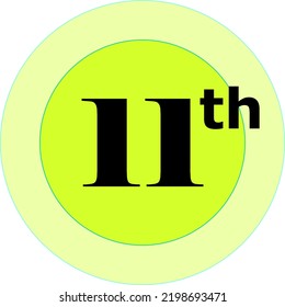 Ordinal numbers counting vector art illustration with light green circle and black fantastic font