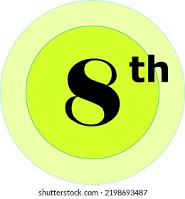 Ordinal numbers counting vector art illustration with light green circle and black fantastic font