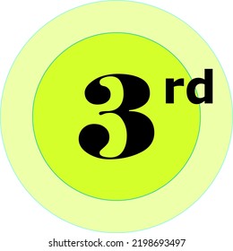 Ordinal numbers counting vector art illustration with light green circle and black fantastic font