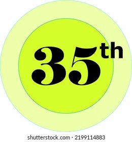 Ordinal numbers counting vector art illustration with light green circle and black fantastic font