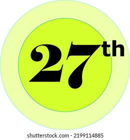 Ordinal numbers counting vector art illustration with light green circle and black fantastic font