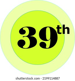 Ordinal numbers counting vector art illustration with light green circle and black fantastic font