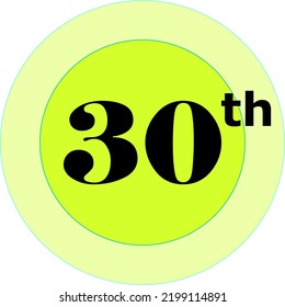Ordinal numbers counting vector art illustration with light green circle and black fantastic font