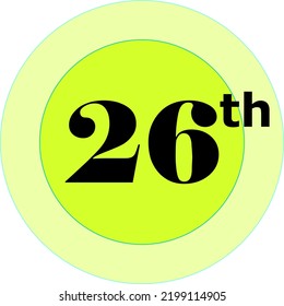 Ordinal numbers counting vector art illustration with light green circle and black fantastic font