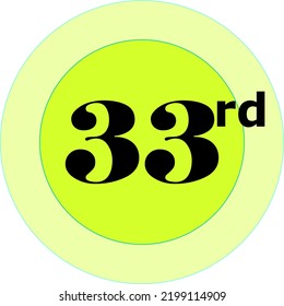 Ordinal numbers counting vector art illustration with light green circle and black fantastic font