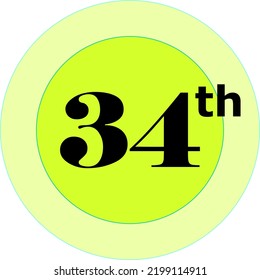 Ordinal numbers counting vector art illustration with light green circle and black fantastic font