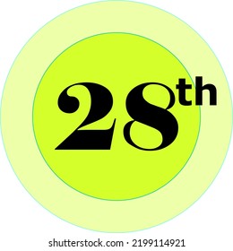 Ordinal numbers counting vector art illustration with light green circle and black fantastic font