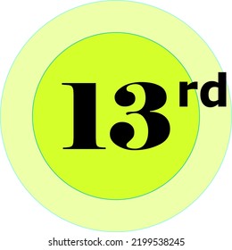 Ordinal numbers counting vector art illustration with light green circle and black fantastic font