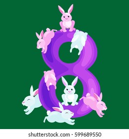 ordinal numbers for teaching children counting with the ability to calculate amount animals abc alphabet kindergarten books or elementary school posters collection vector illustration