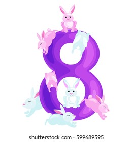 ordinal numbers for teaching children counting with the ability to calculate amount animals abc alphabet kindergarten books or elementary school posters collection vector illustration