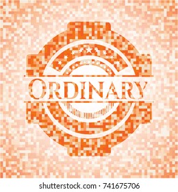 Ordinary abstract orange mosaic emblem