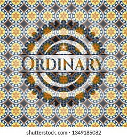 Ordinary arabesque emblem background. arabic decoration.